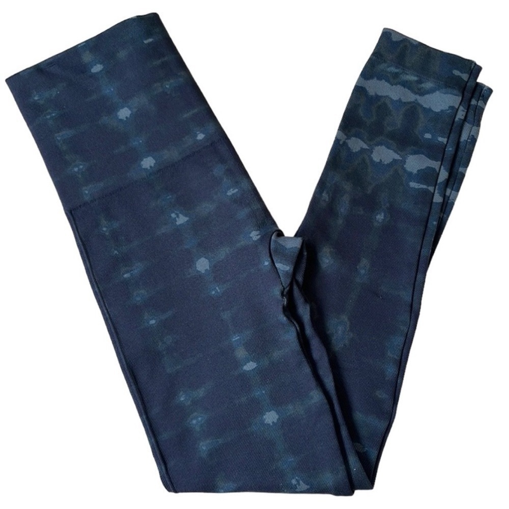 Euc SPANX Look At Me Now Leggings - Navy Blue Tie-Dye